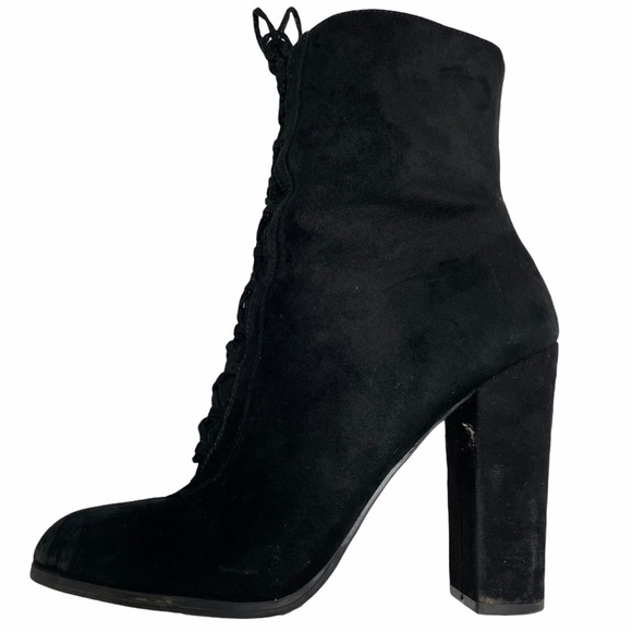 Carlos Santana Lace Up Chunky Heel Faux Suede Boot Size 10 - Picture 5 of 10